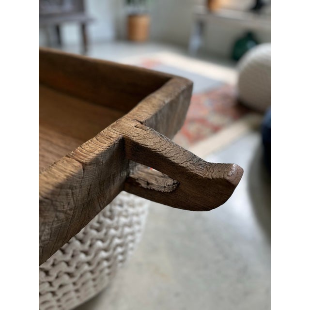 Antique French Hand-Hewn Wood Dough Trough For Sale - Image 11 of 12