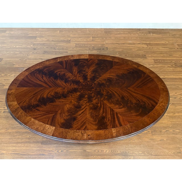 Brown Traditional Oval Mahogany Cocktail Table by Leighton Hall - Made to Order For Sale - Image 8 of 12