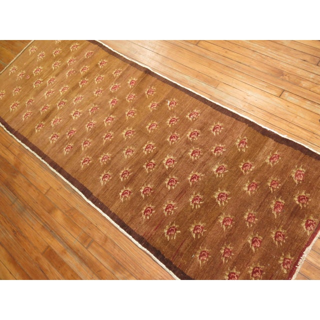 Brown Turkish Floral Runner For Sale - Image 4 of 6