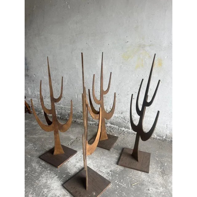 Vintage Plywood Stands, Set of 4 For Sale - Image 3 of 6