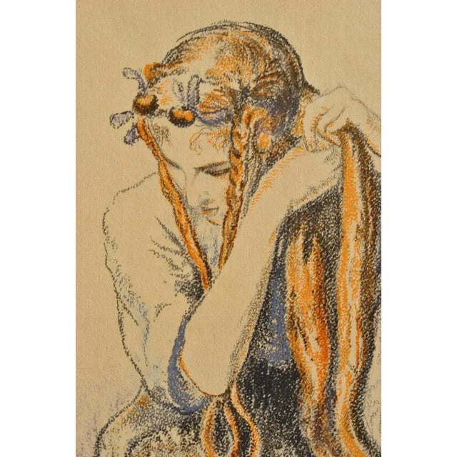 Modern Walter Sauer, Young Girl with Braids, Signed Engraving For Sale - Image 3 of 7