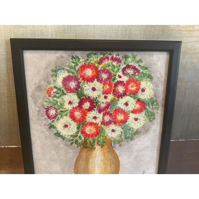 Mid 20th Century Framed Floral Still-Life Painting - Signed For Sale - Image 14 of 14