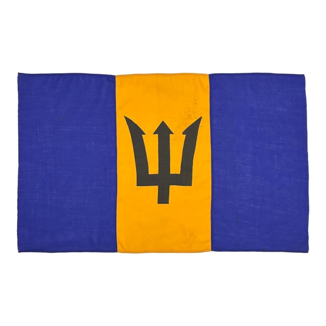 Vintage Wool Flag of Barbados For Sale