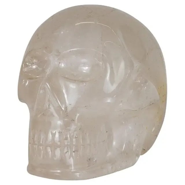 1980s Rock Crystal Skull Sculpture For Sale - Image 11 of 11