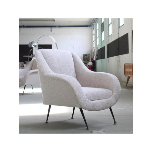 Antique Bouclette Armchairs, 1950s For Sale - Image 13 of 13