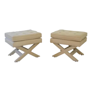Pair of Mid-Century X Form Benches