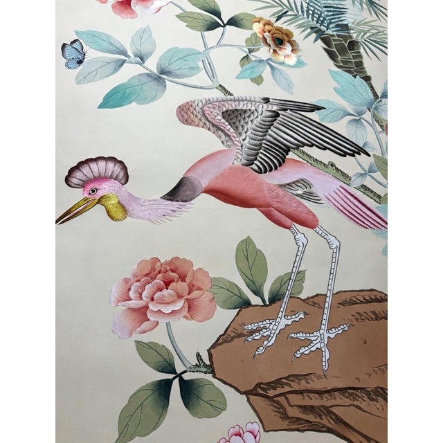 Not Yet Made - Made To Order Hand‑Painted Chinoiserie Tropical Garden Mural Wall Panels, Botanical Bird & Fruit Wallpaper For Sale - Image 5 of 11
