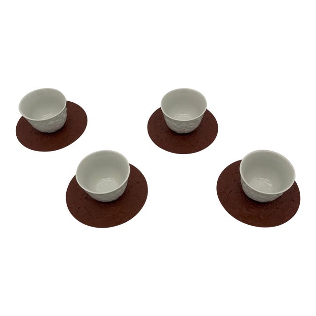 1980s Meissen Cups and Saucers Set- 8 Pieces For Sale