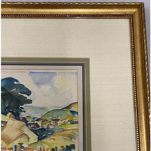 1940s Sinclair Howell Ross "Cottage With an Ocean View" Original Watercolor C.1941 For Sale - Image 5 of 12