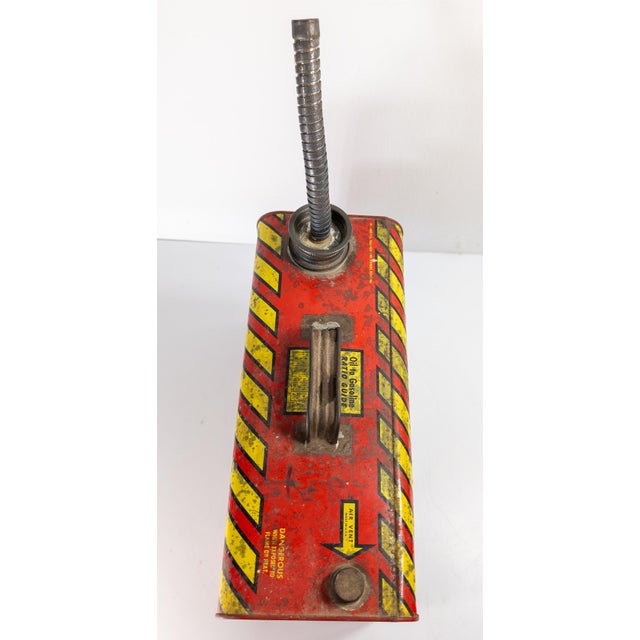 Metal Mid-Century Modern Advertising Graphic Gas Can For Sale - Image 7 of 11