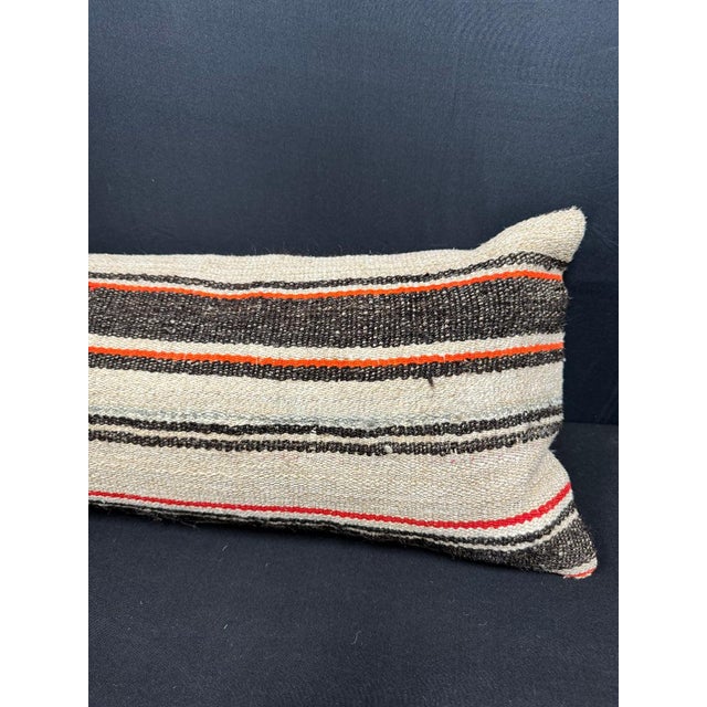 Turkish Hemp Pillow Cushion Natural Beige Brown Cushion Cover 12"x46" For Sale - Image 4 of 4