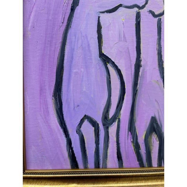 Framed Oil Horse Painting in Purple by Heather Dawn Batchelor Dimensions: 8” X 10” (Painting), 10.3” X 12.3” (Framed) For Sale - Image 6 of 9