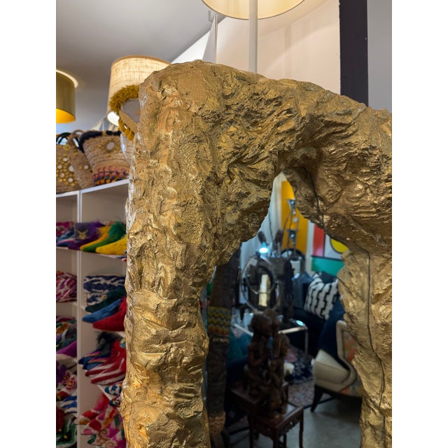 Custom - Made Cave Rock Formation Gold Finish Resin Floor Mirror For Sale - Image 4 of 9