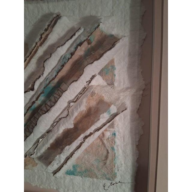 Light Pink Vtg. Elaine Rose Postmodern Abstact Torn Paper Art For Sale - Image 8 of 16