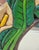 1990s Carved Wood Tropical Folk Art Calalily Green Leaf Oval Wall Mirror For Sale - Image 5 of 8