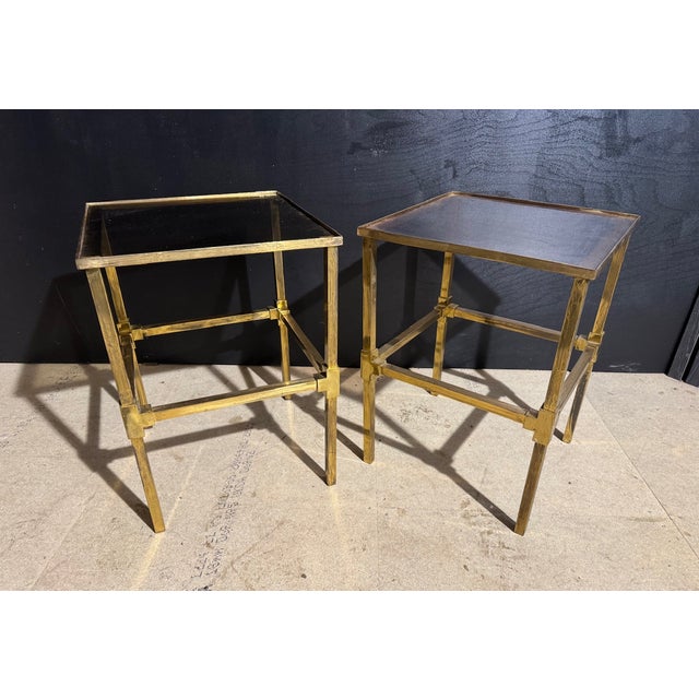 French Brass Lamp Tables, 1940, Set of 2 For Sale - Image 10 of 16