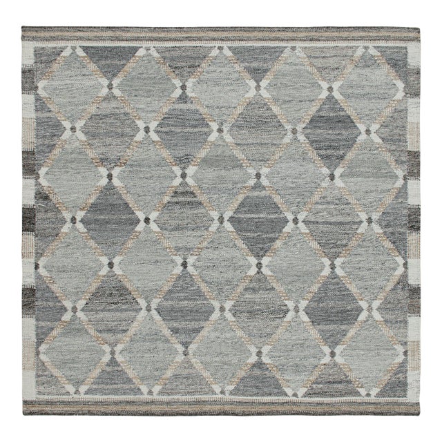 Rug & Kilim’s Custom Scandinavian Outdoor Rug With Geometric Pattern - 8'x10' For Sale
