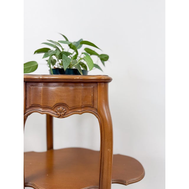 Wood French Provincial Planter Box Stand Side Table Copper Tray Vintage Pair For Sale - Image 7 of 12