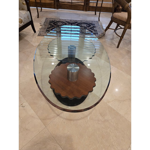 Late 20th Century Attributed to Roche Bobpois Cog Wheel Coffee Table Unsigned For Sale - Image 11 of 11