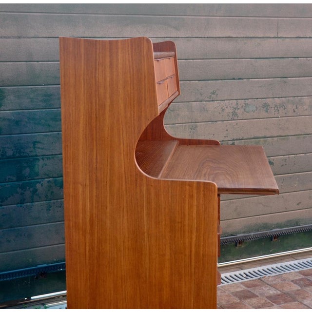 Brown Danish Desktop in Teak with Mirror, 1960s For Sale - Image 8 of 17