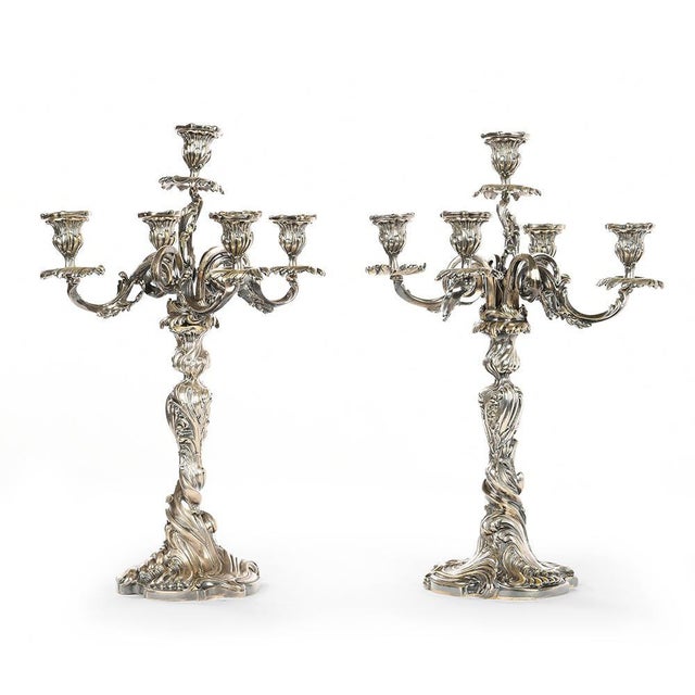 Silver Candleholders, 1870s, Set of 2 For Sale - Image 5 of 5