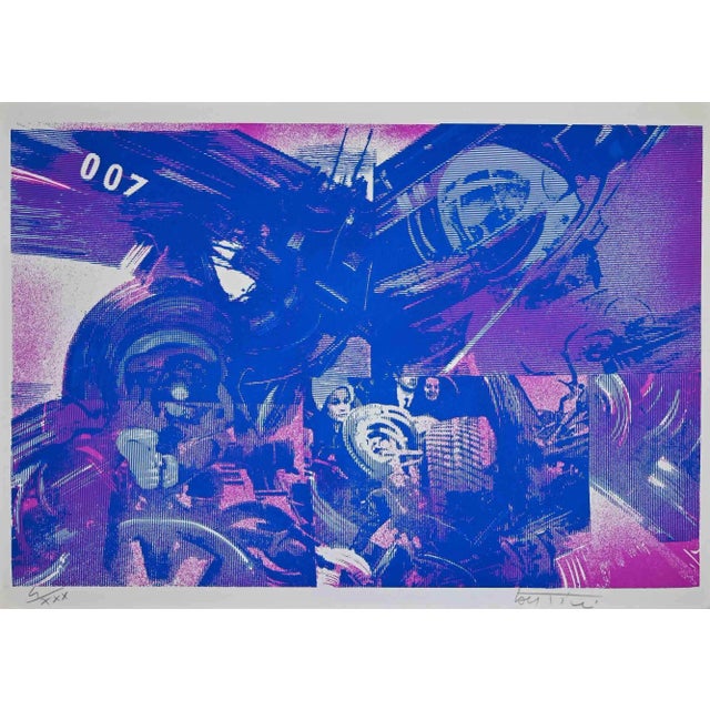 Gianni Bertini, Composition, Original Screen Print, 1980s For Sale