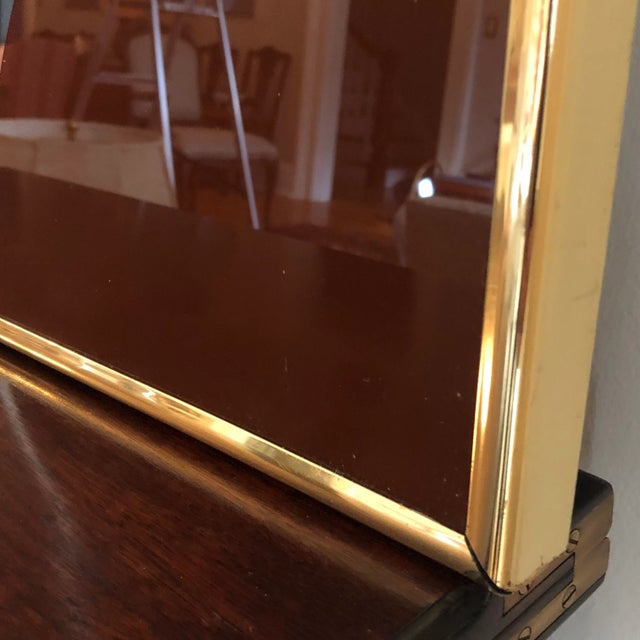 Brown Vintage Mid-Century Modern Wall Mirror For Sale - Image 8 of 12