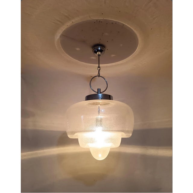 Vintage Art Deco Pendant Light in Murano Glass, 1970s For Sale - Image 10 of 17