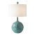 Coastal Modern Faceted Ceramic Table Lamp in Sea Glass Glaze With Brass Accents For Sale