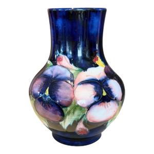 Vintage Moorcroft Pansy Vase 7 Inch Floral Design