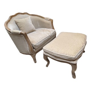 Zentique for Wisteria Maison Love Chair + Ottoman For Sale