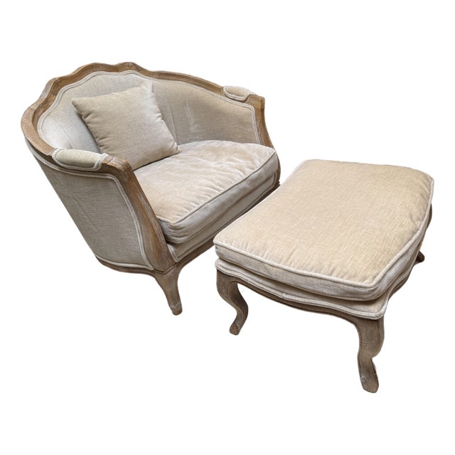 Zentique for Wisteria Maison Love Chair + Ottoman For Sale