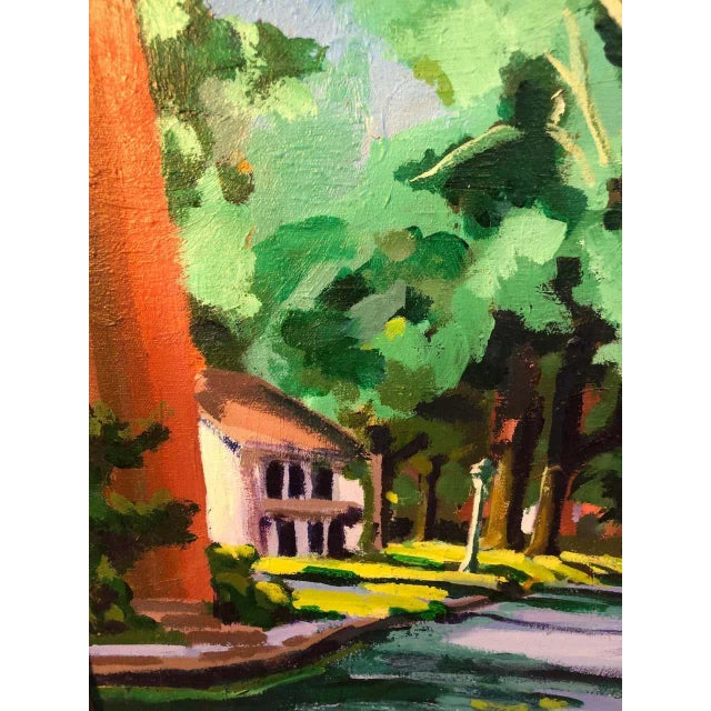 1960s Colorful Mid Century Street Scene - Unsigned For Sale - Image 9 of 13