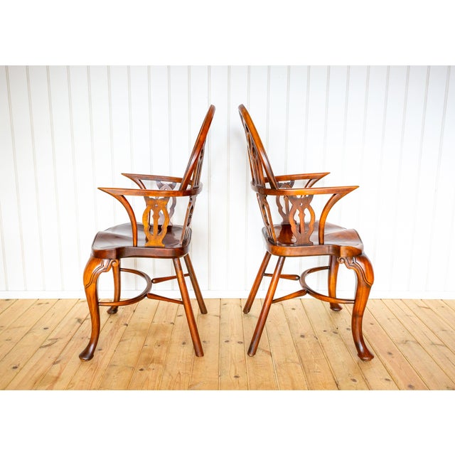 Gothic Strawberry Hill Windsor Steeple Back Armchairs by Theodore Alexander, 1990s, Set of 2 For Sale - Image 9 of 18
