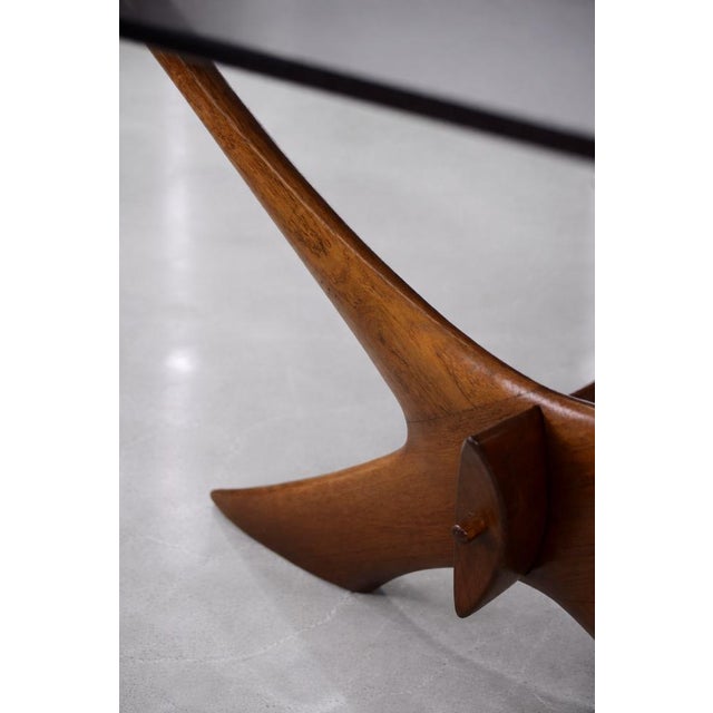 Mid-Century Scandinavian Modern Glass and Walnut Condor Coffee Table by Fredrik Schriever-Abeln for Örebro Glass, 1960s For Sale - Image 14 of 17