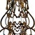 Antique French Painted Wooden Bead and Iron Chandelier - 8 Lights For Sale - Image 4 of 10