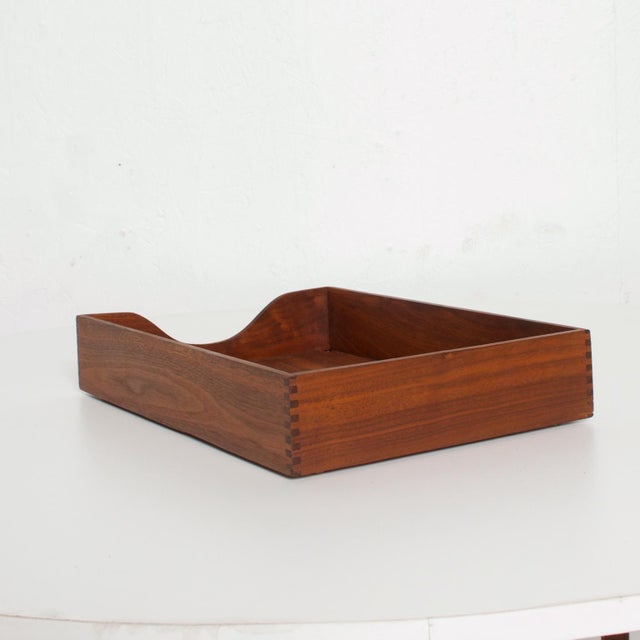 Mid Century Modern Walnut Office InBox Desk Tray Chairish