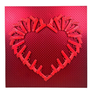 Charles Gitnick Heart of Guns Red Conceptual Mix Media 2024