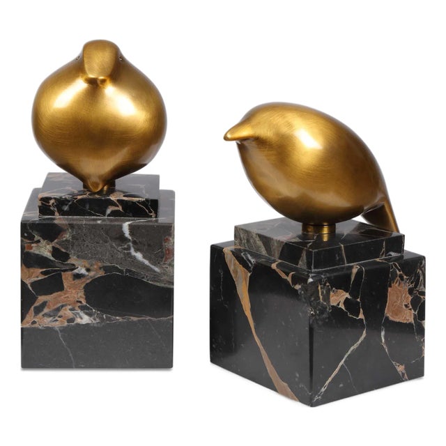 Golden Finch Bird Figurines Set/2 For Sale