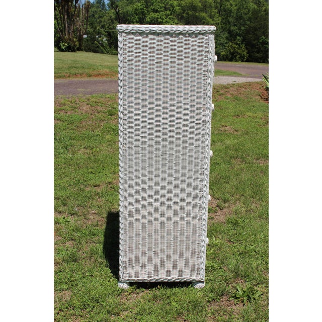 White Wicker Chest of Drawers For Sale - Image 9 of 15