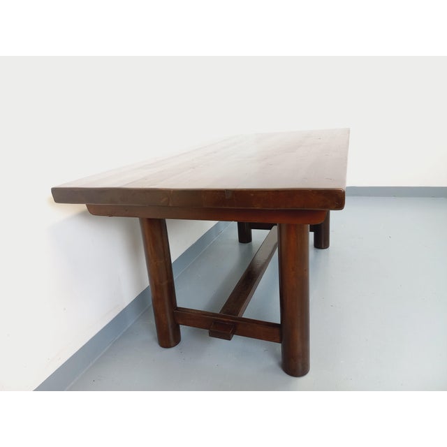 Mid-Century Modern Brutalist Rectangular Dining Table in Dark Pine by Georges Robert, 1950s-1960s For Sale - Image 3 of 18