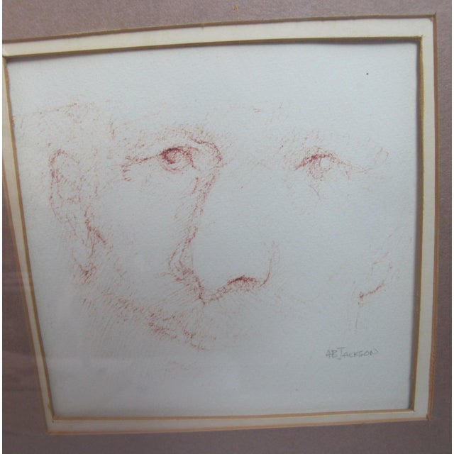Ab Jackson Signed Conte Crayon Sketch Portrait of a Man For Sale - Image 4 of 6