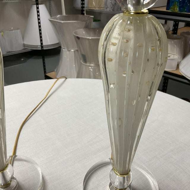 1960s Mid-Century Modern Exquiste Venetian Glass Lamp - a Pair For Sale - Image 4 of 12