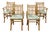 Set of Four Midcentury English Faux Bamboo Armchairs with Thin Cushions For Sale