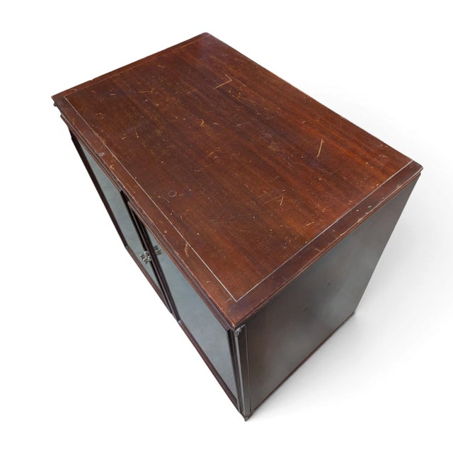 Vintage Flame Mahogany Two-Door Storage Cabinet For Sale - Image 9 of 12