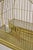 Beige Antique Hendryx Art Nouveau Wrought Iron Bird Cage & Stand With Flowers and Vine For Sale - Image 8 of 12
