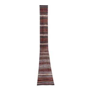 1960s Vintage Turkish Kilim Runner Hand Woven Wool Long Runner 1'12'' X 25'7''
