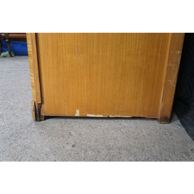 Vintage Art Deco Waterfall Walnut Chifferobe Secretary Desk Dresser Armoire For Sale - Image 9 of 18