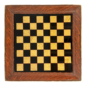 19th Century Reverse Glass Painted and Gilt Chess Board