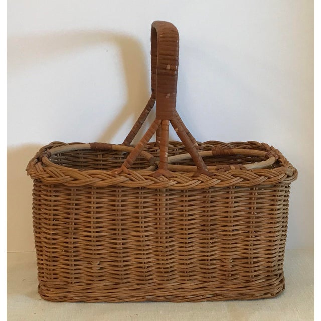 Vintage Double Wine Bottle Carrier Basket Chairish